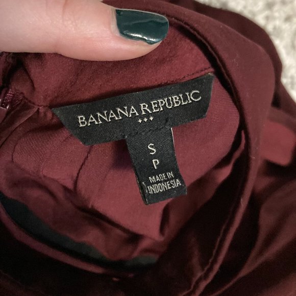 Burgundy Blouse with Neck Accent - Picture 3 of 3